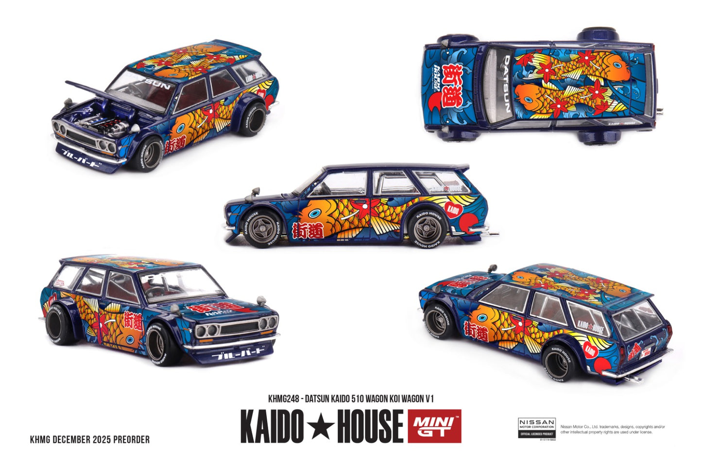 KAIDOHOUSE X MINI GT 248 DATSUN KAIDO 510 WAGON KOI WAGON V1