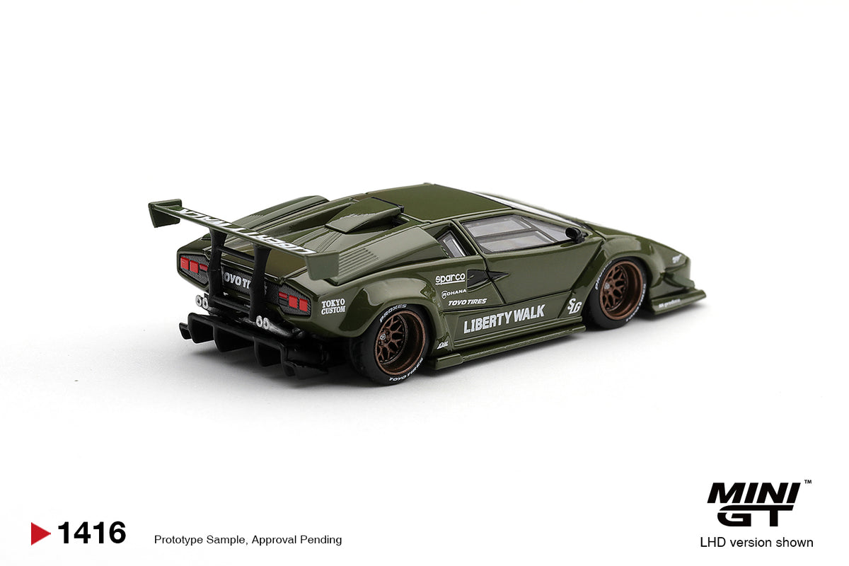 *PREORDER* MINI GT 1416 LAMBORGHINI COUNTACH LB-WORKS ARMY GREEN