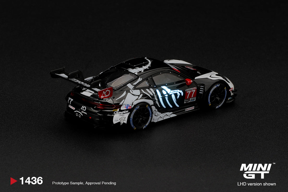 *PREORDER* MINI GT 1436 PORSCHE 911 GT3 R (992) #77 AO RACING "SKELETON REXY" 2026 IMSA PETIT LE MANS