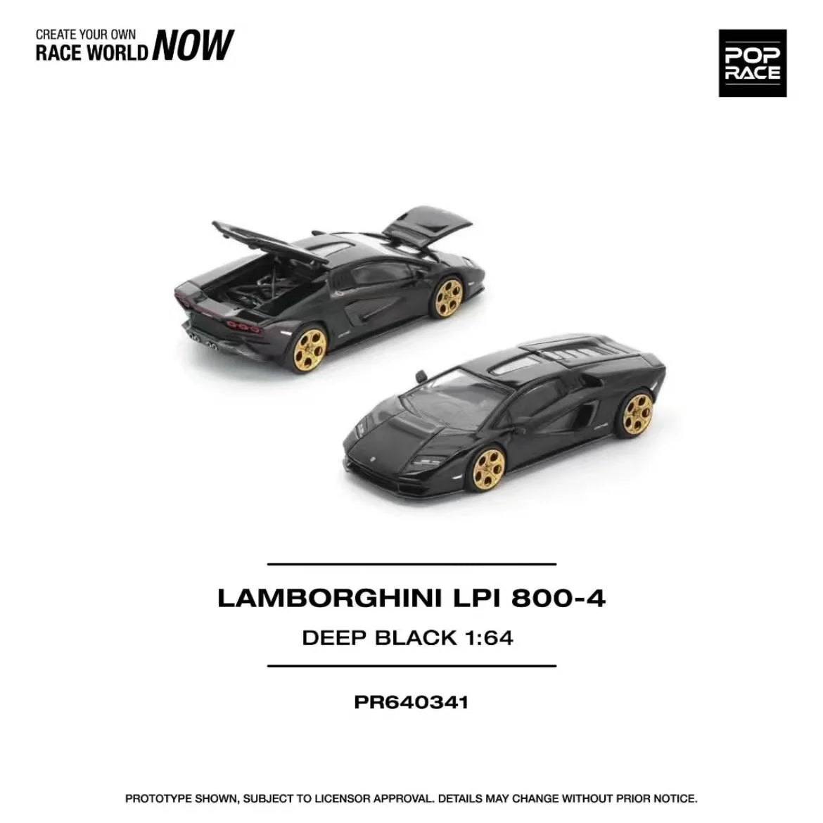 POPRACE LAMBORGHINI COUNTACH LPI 800-4 DEEP BLACK PR640341