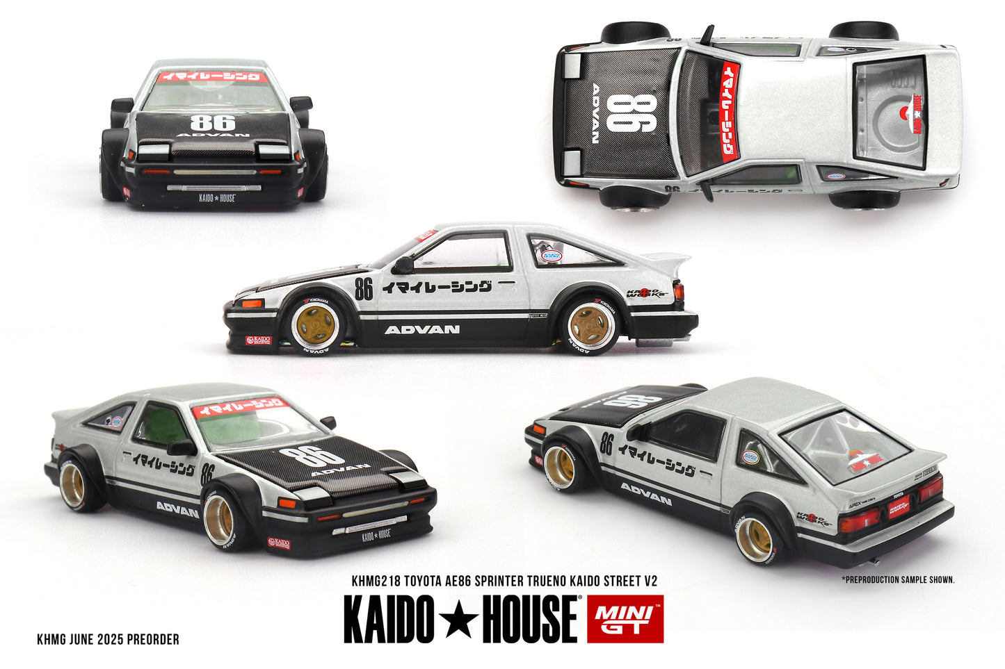 MINI GT x KAIDO HOUSE 218 Toyota AE86 Sprinter Trueno Kaido Street V2