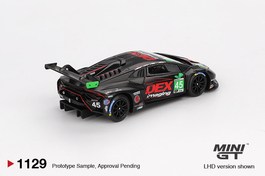 *Pre-Order* MINI GT 1129 Lamborghini Huracán GT3 EVO2 #45 No. 45 DEX Imaging 2024 IMSA Daytona 24 Hrs