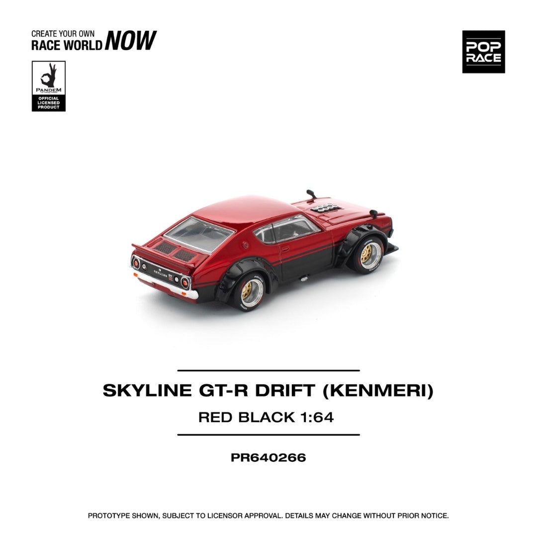 POPRACE Nissan KPGC110 KENMERI - RED/BLACK PR640266