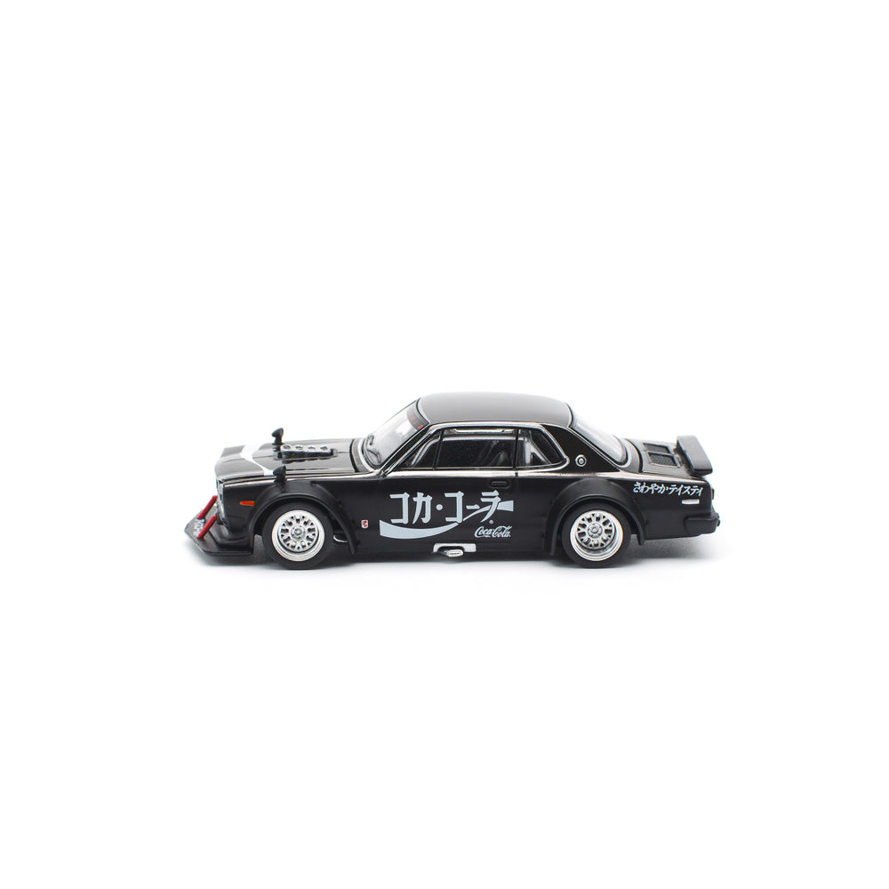 POP RACE SKYLINE GT-R DRIFT (HAKOSUKA) - COCA COLA ZERO JP BLACK CHROME 1:64 Diecast