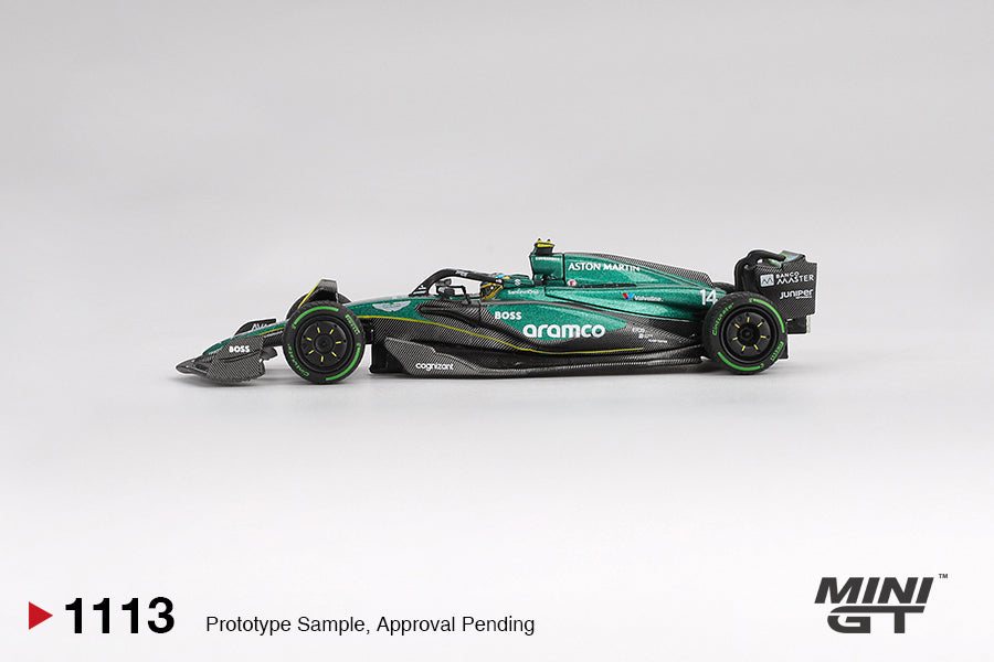 Mini GT 1113 Aston Martin AMR24 #14 Fernando Alonso 2024 F1 2024 Canadian GP