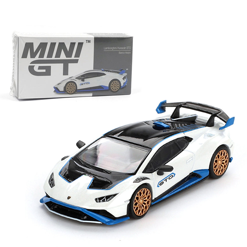 MINI GT 1:64 Lamborghini Huracán STO – Bianco Asopo Diecast Model