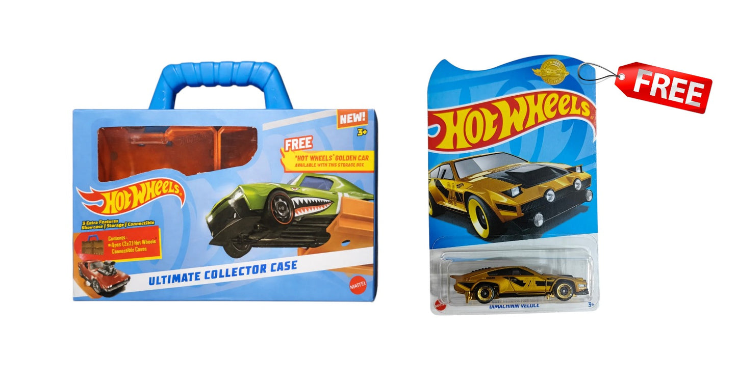 Hotwheels Ultimate Collector Case + Free Golden Car