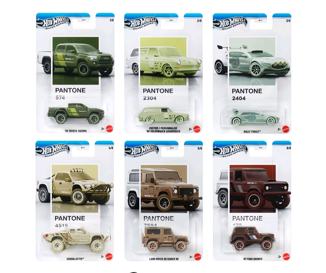 Pre-Order: Hotwheels Pantone set of 6 cars including chase