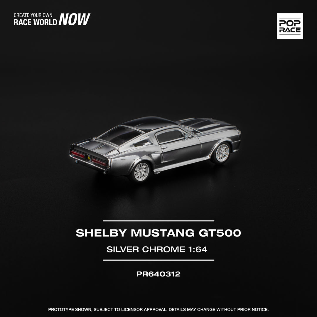 POPRACE 1:64 SHELBY MUSTANG GT500 - SILVER CHROME PR640312