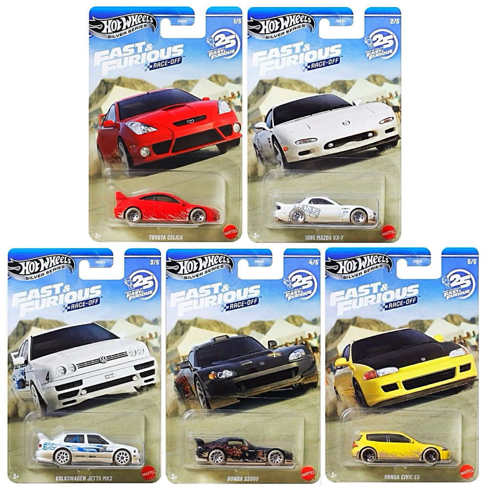Pre-Order:Hot Wheels Silver Series Fast & Furious Race-Off Set of 5 cars