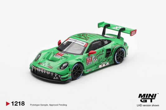*PRE ORDER* BLISTER MINI GT #1218 Porsche 911 GT3 R (992) #77 AO Racing 2025 IMSA Sebring 12 Hrs Class Winner