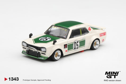 *PRE ORDER* MINI GT 1343 BLISTER Nissan Skyline LB-WORKS "HAKOSUKA" White / Green