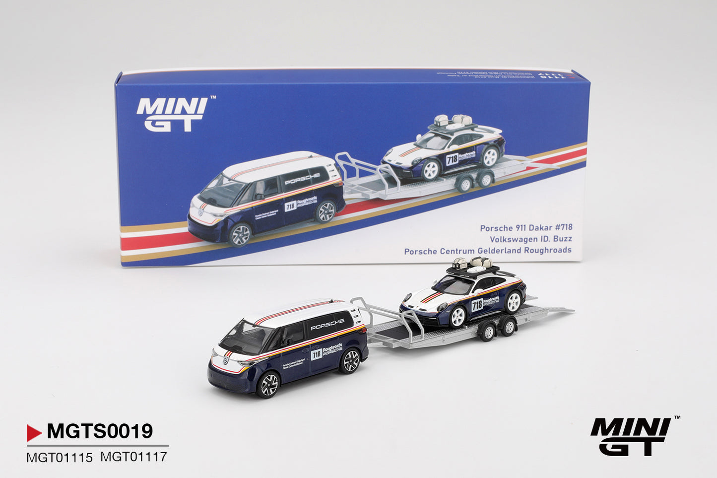 MINI GT S0019 Porsche 911 Dakar #718 / Volkswagen ID. Buzz Porsche Centrum Gelderland Roughroads Set