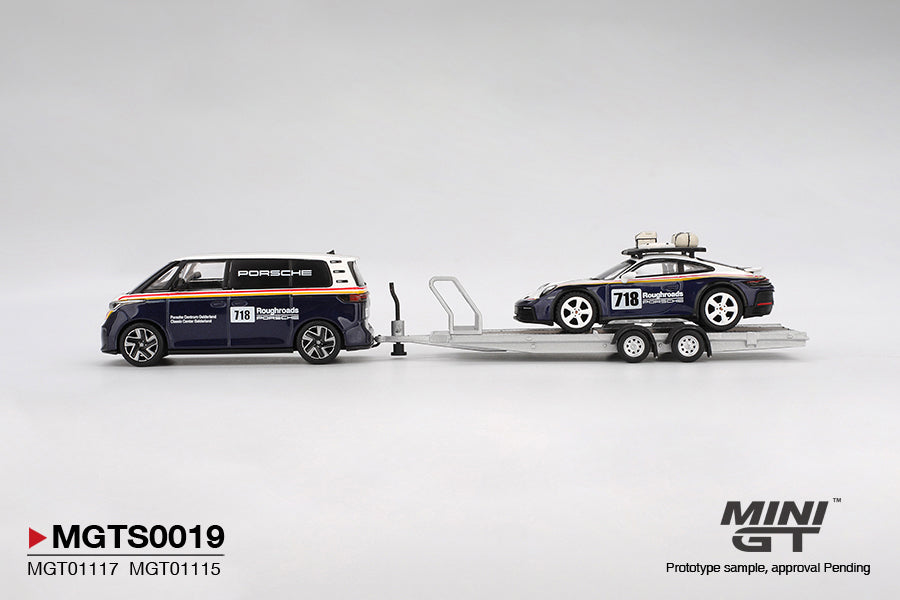 MINI GT S0019 Porsche 911 Dakar #718 / Volkswagen ID. Buzz Porsche Centrum Gelderland Roughroads Set