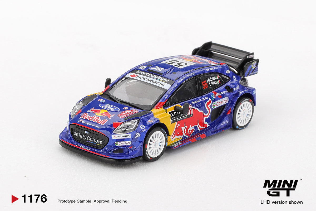 MINI GT 1176 Ford Puma Rally1 #55 M-Sport Ford WRT 2025 Rally Monte-Carlo