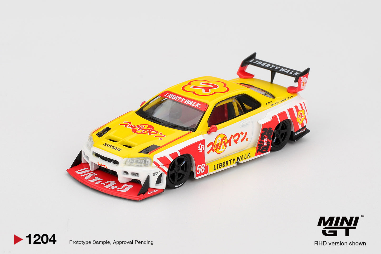 Mini GT 1204 Nissan LB-ER34 Super Silhouette SKYLINE Suppaiman Okinawa