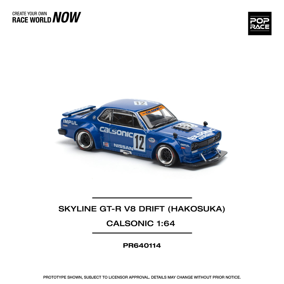 POPRACE SKYLINE GT-R V8 DRIFT (HAKOSUKA) - CALSONIC PR640114
