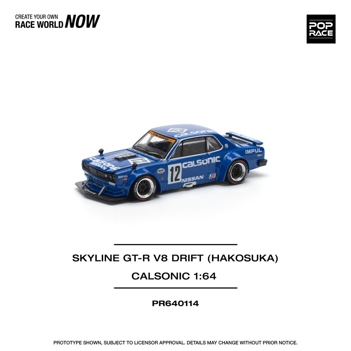 POPRACE SKYLINE GT-R V8 DRIFT (HAKOSUKA) - CALSONIC PR640114