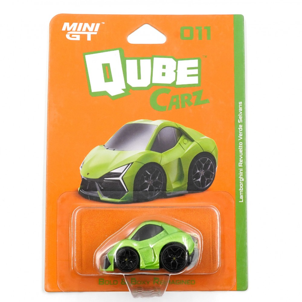 MINI GT Qube Carz #011: Lamborghini Revuelto Verde Selvans