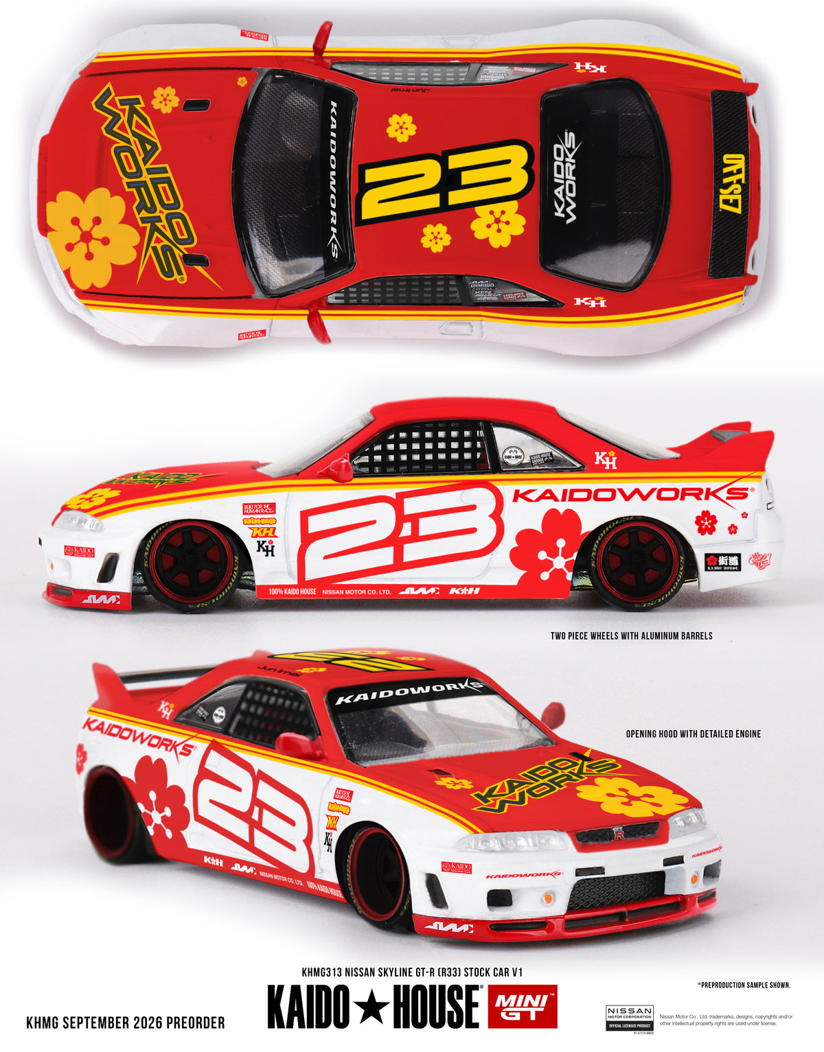 *PREORDER* KAIDOHOUSE X MINI GT NISSAN SKYLINE GT-R (R33) KAIDO STOCK CAR V1
