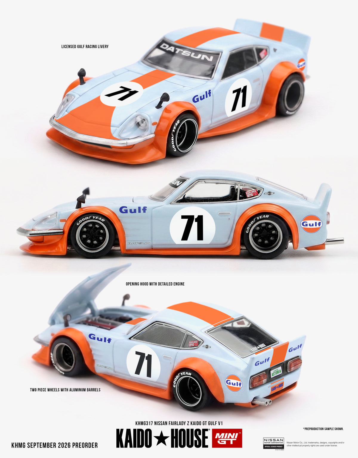 *PREORDER* KAIDOHOUSE X MINI GT NISSAN FAIRLADY Z KAIDO GT GULF V1