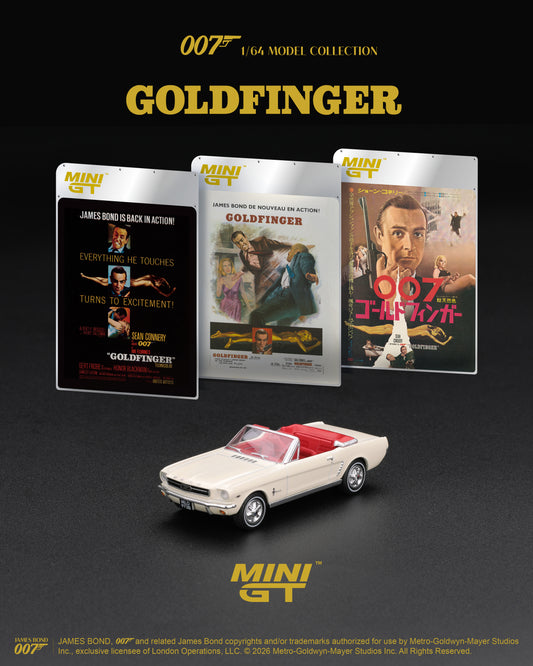 *PRE ORDER* MINI GT MGT00928-007E BLISTER FORD MUSTANG CONVERTIBLE 1964 “GOLDFINGER”