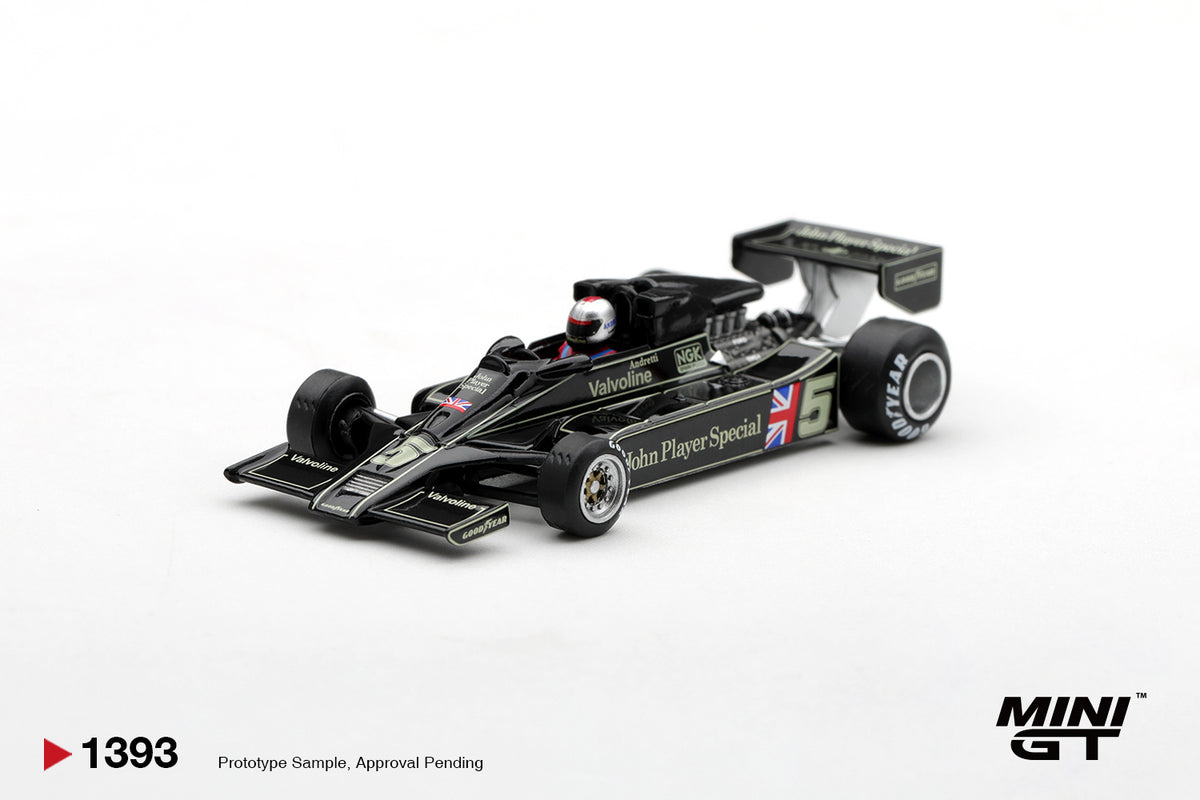 *PREORDER* MINI GT 1393 LOTUS 78 #5 MARIO ANDRETTI 1977 US GP WEST WINNER