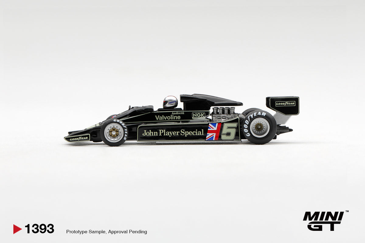 *PREORDER* MINI GT 1393 LOTUS 78 #5 MARIO ANDRETTI 1977 US GP WEST WINNER