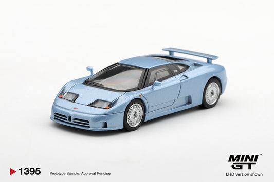 *PREORDER* MINI GT 1395 BUGATTI EB110 GT AZZURRO METALLIZZATO MONDIAL DE L'AUTOMOBILE 1992
