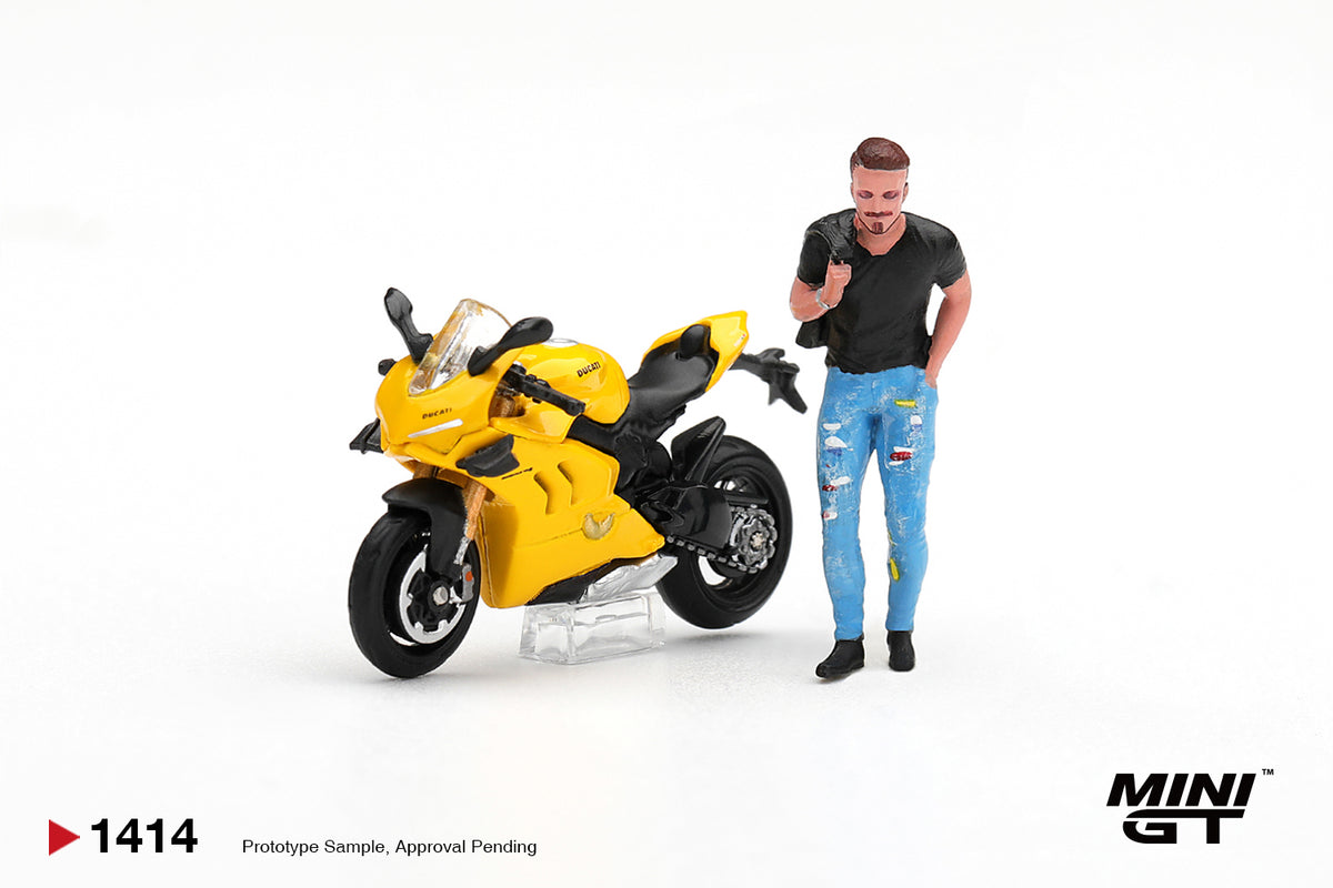 *PREORDER* MINI GT 1414 DUCATI PANIGALE V4 S GIALLO W/ FIGURE