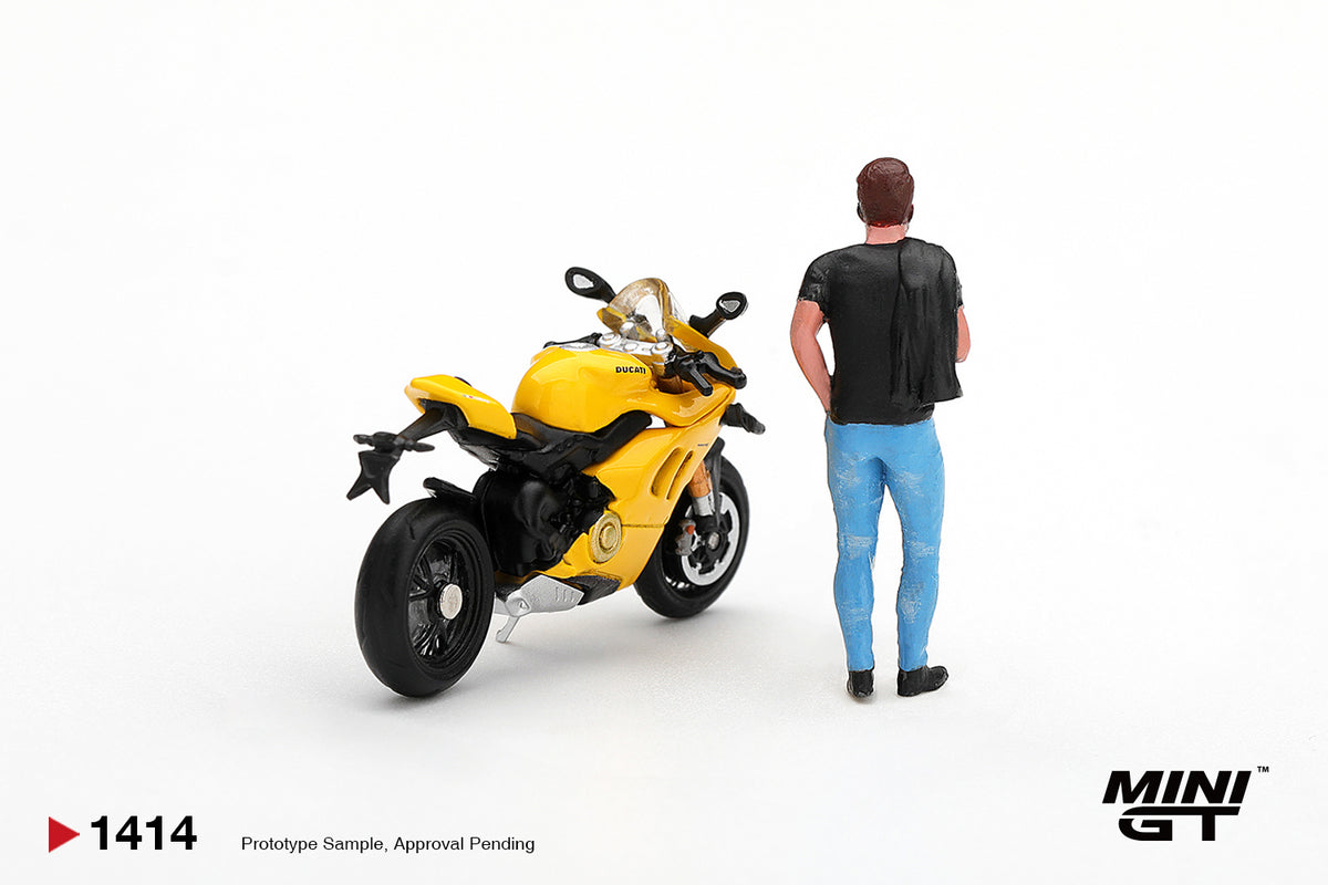 *PREORDER* MINI GT 1414 DUCATI PANIGALE V4 S GIALLO W/ FIGURE