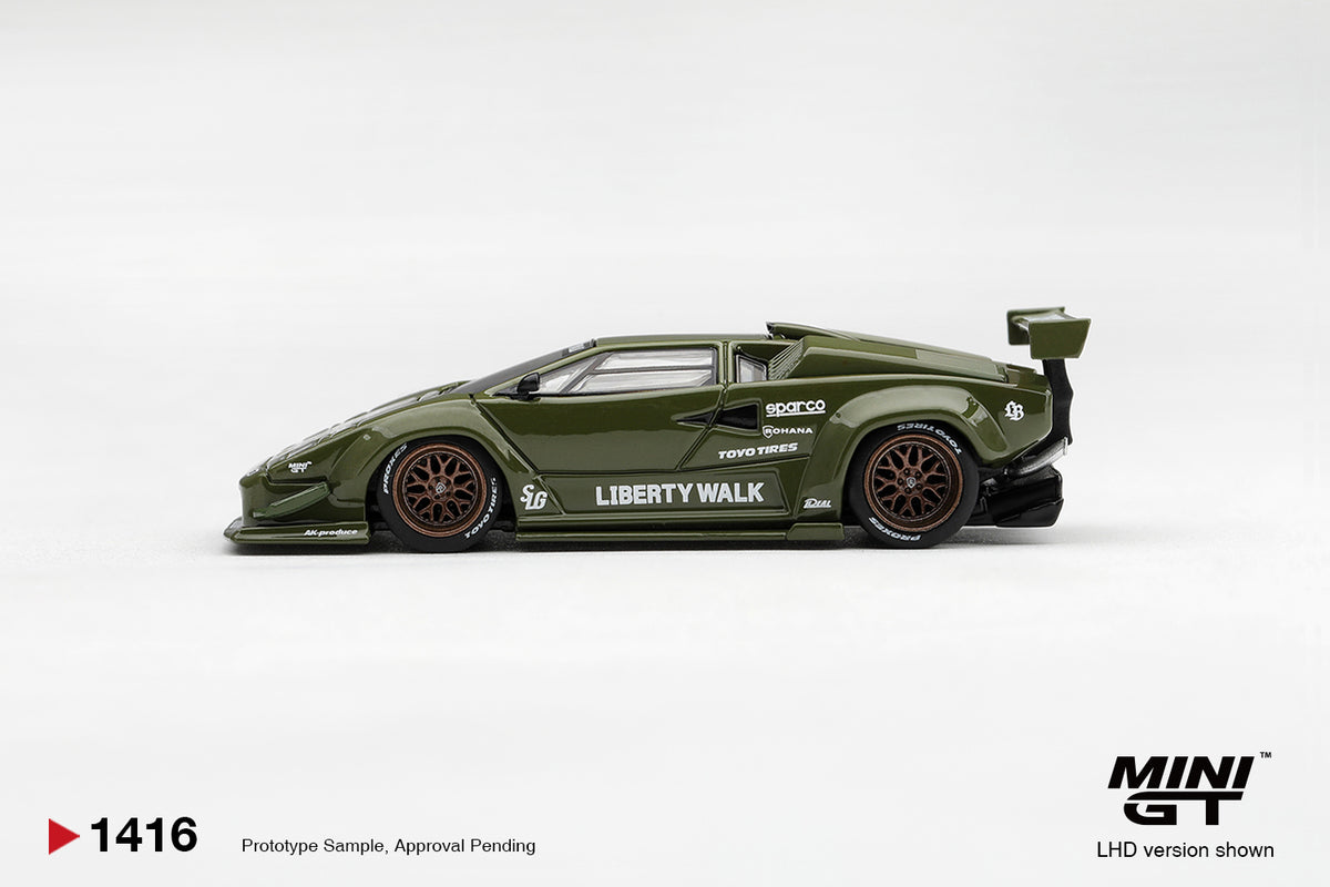 *PREORDER* MINI GT 1416 LAMBORGHINI COUNTACH LB-WORKS ARMY GREEN
