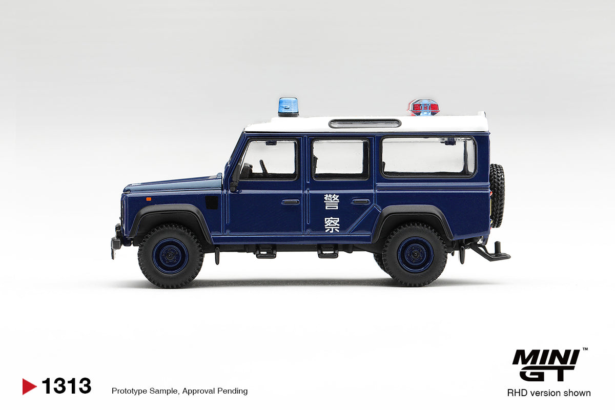 *PRE ORDER* MINI GT 1313 BLISTER LAND ROVER DEFENDER 110 ROYAL HK POLICE TAI PO DISTRICT HK EXCLUSIVE