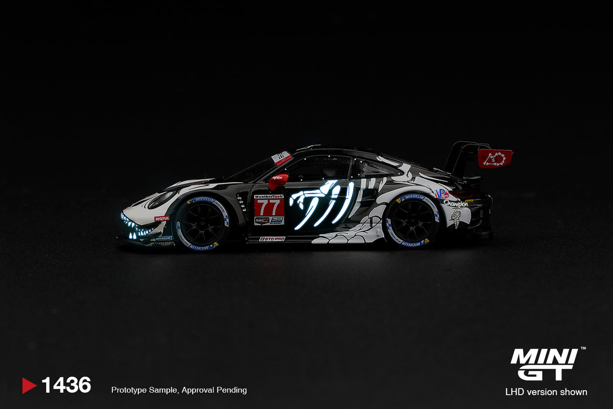 *PREORDER* MINI GT 1436 PORSCHE 911 GT3 R (992) #77 AO RACING "SKELETON REXY" 2026 IMSA PETIT LE MANS