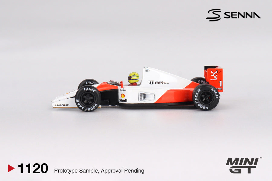 MINI GT 1120 McLaren MP4/6 #1 Ayrton Senna 1991 Japanese Grand Prix 2nd Place