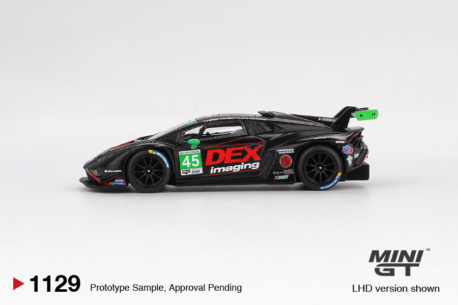 *Pre-Order* MINI GT 1129 Lamborghini Huracán GT3 EVO2 #45 No. 45 DEX Imaging  2024 IMSA Daytona 24 Hrs