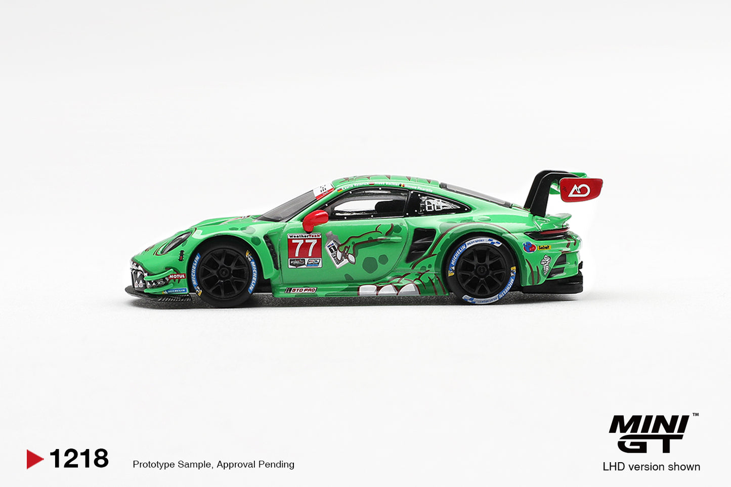 *PRE ORDER* MINI GT #1218 Porsche 911 GT3 R (992) #77 AO Racing 2025 IMSA Sebring 12 Hrs Class Winner