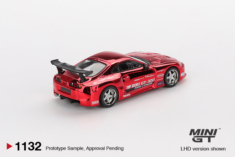 MINI GT 1132 Toyota Supra (A80) Top Secret GT-300 Top Secret Red Chrome