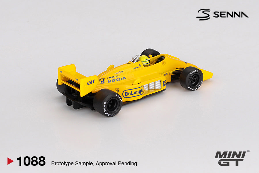 MINI GT 1088 Lotus 99T #12 Ayrton Senna 1987 Monaco Grand Prix Winner