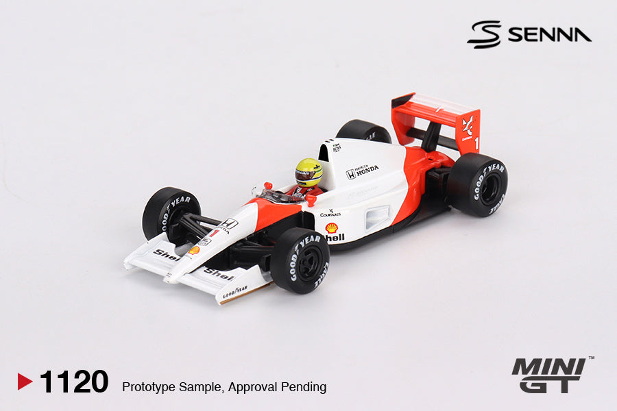 MINI GT 1120 McLaren MP4/6 #1 Ayrton Senna 1991 Japanese Grand Prix 2nd Place