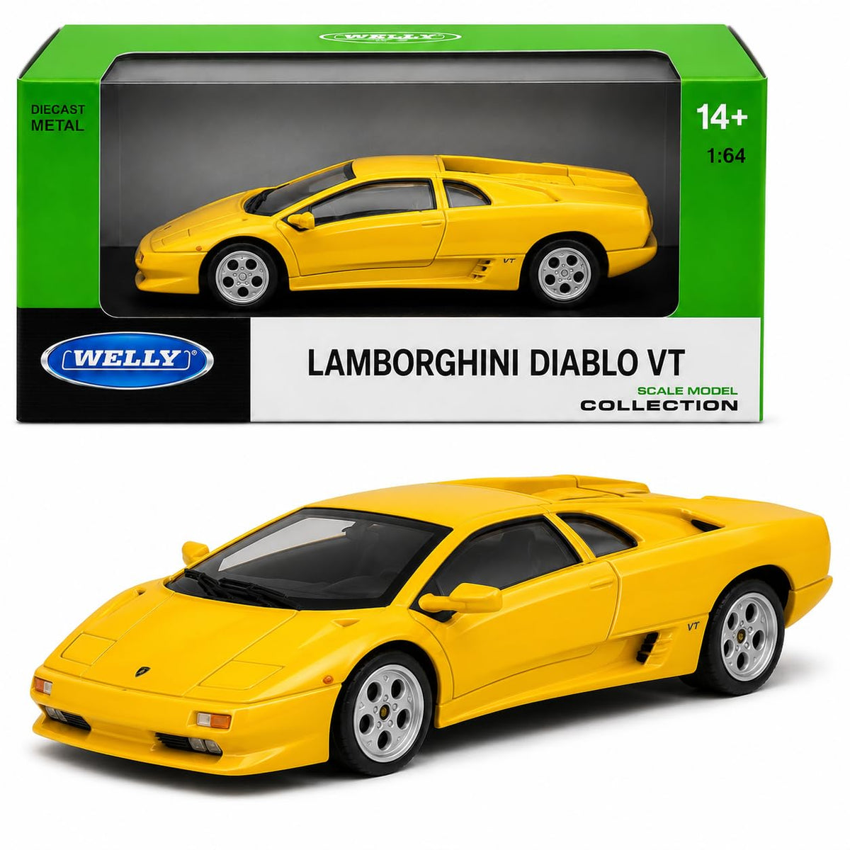 Welly Lamborghini Diablo Yellow Die-Cast Metal Model Car