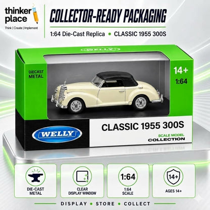 Welly Mercedes-Benz 1955 300S White Die-Cast Metal Model Car