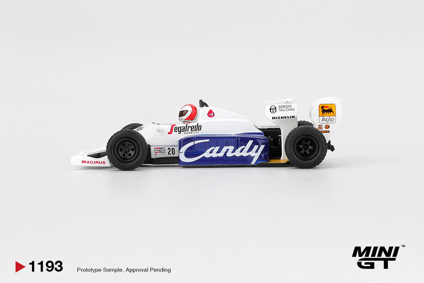 MINI GT 1193 Toleman TG184 #20 Johnny Cecotto 1984 Monaco Grand Prix