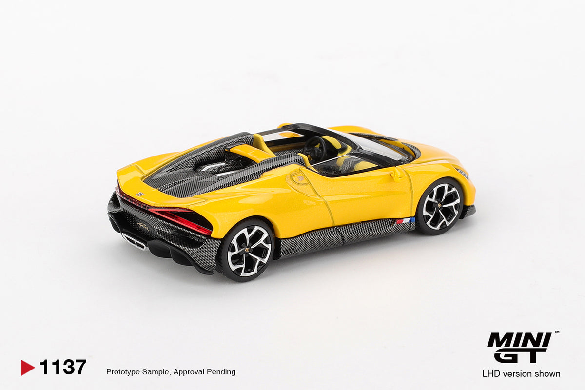 MINI GT 1137 BUGATTI W16 MISTRAL YELLOW
