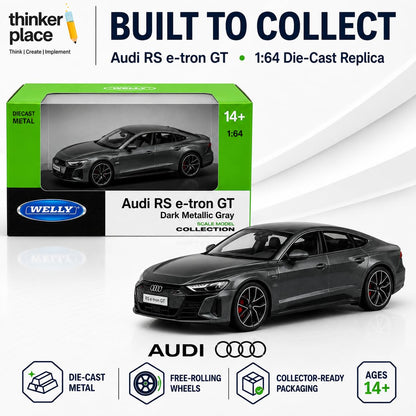 Welly Audi RS e-tron GT Dark Metallic Gray Die-Cast Metal Model Car