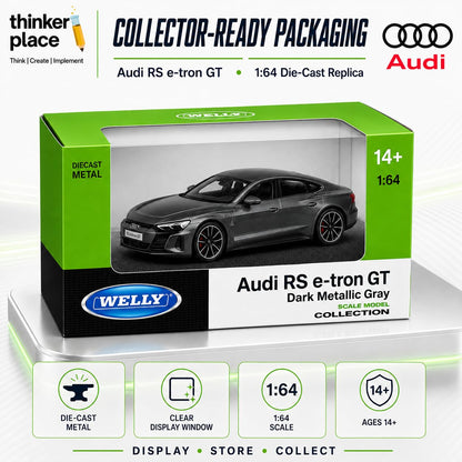 Welly Audi RS e-tron GT Dark Metallic Gray Die-Cast Metal Model Car