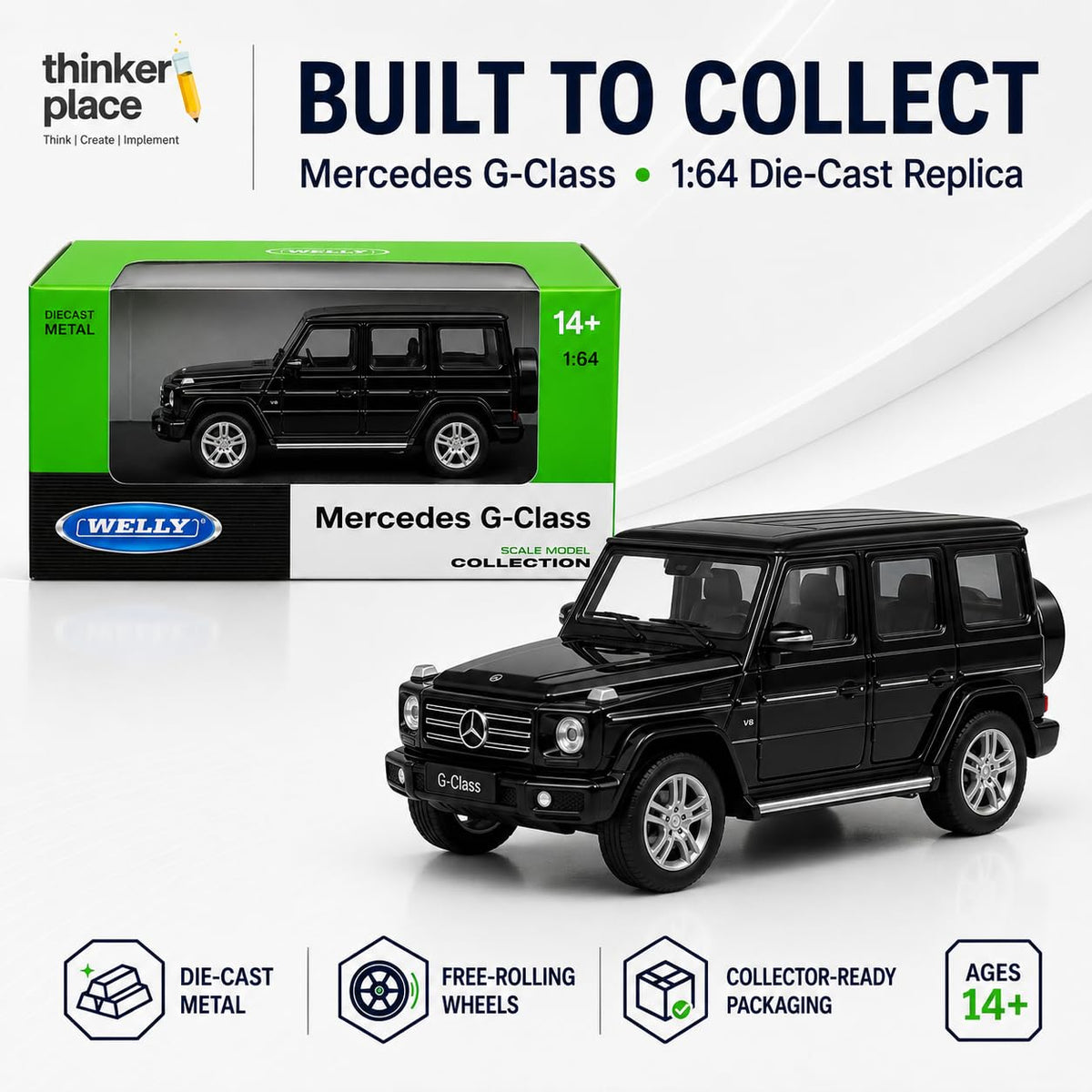 Welly Mercedes-Benz G-Class Black Die-Cast Metal Model Car