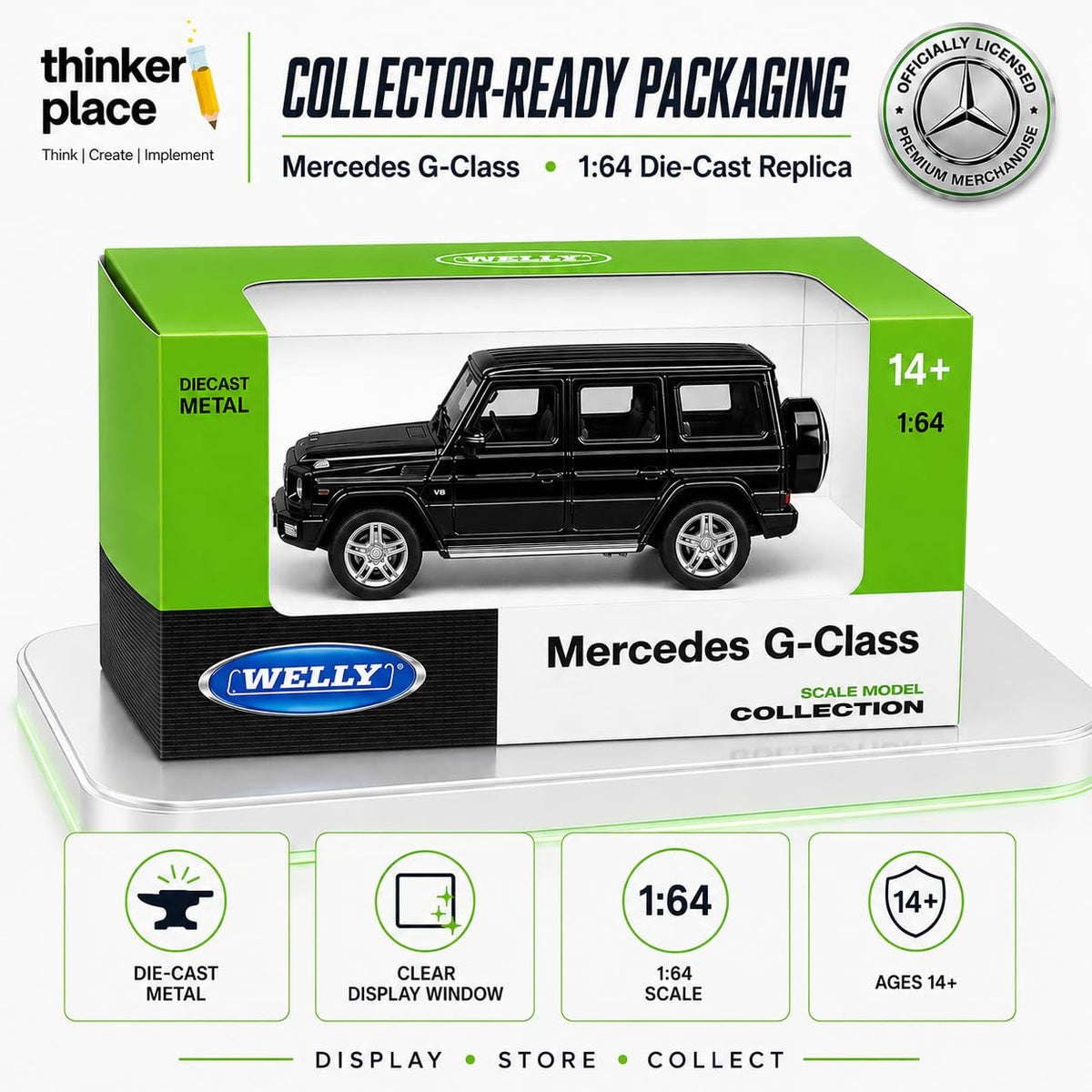Welly Mercedes-Benz G-Class Black Die-Cast Metal Model Car