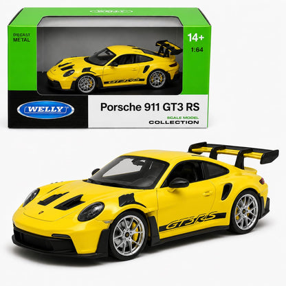 Welly Porsche 911 GT3 RS (992) Yellow Die-Cast Metal Model Car