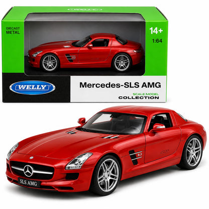 Welly Mercedes-Benz SLS AMG Dark Red Die-Cast Metal Model Car